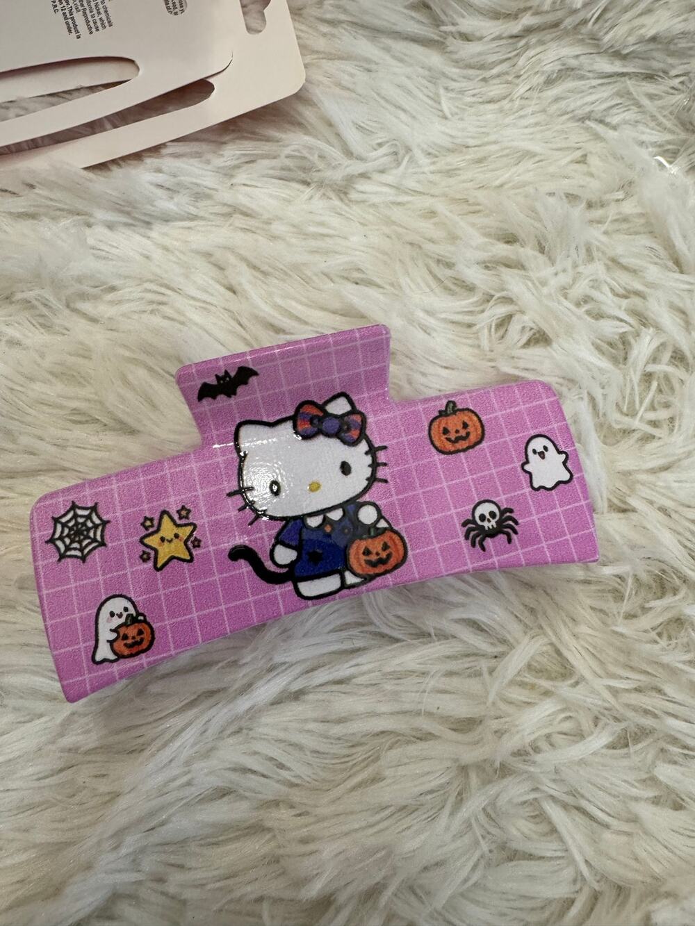 Sanrio Hello Kitty in a black cat costume Halloween hair clip claw large pink